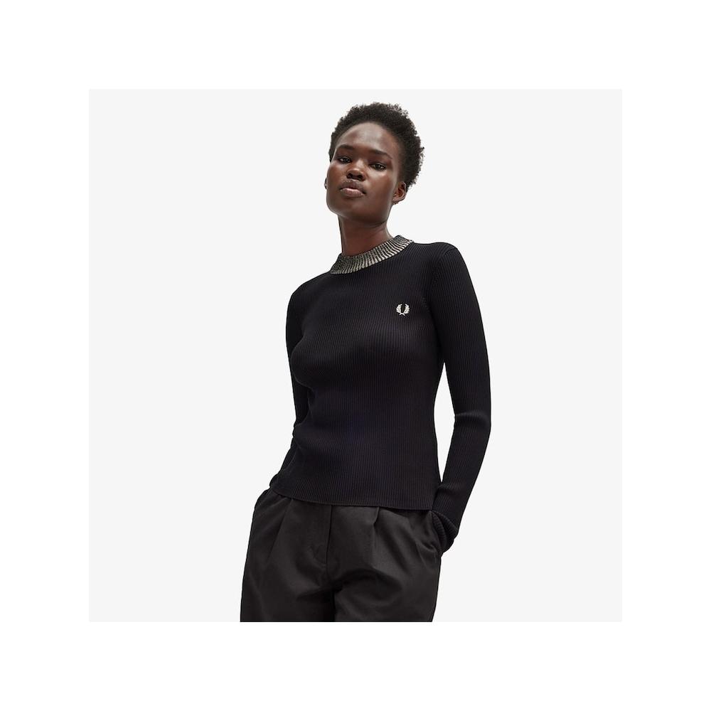Fred Perry [headquarters Genuine] Fred Perry [womens] Space Dye Lip Knit  102  Afpf2438102 102 qzgAfpf2438102 102