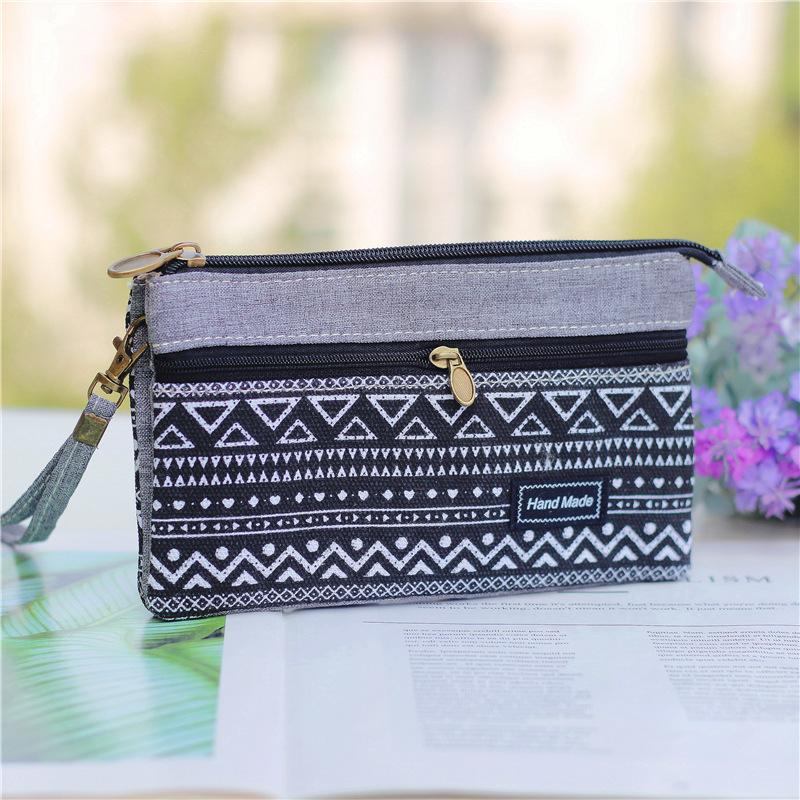 Women's Cotton Long Organizer Wallet Ladies Coin Purse Female Clutch Small Phone Pouch Money Bag for Children Kids Girls Bag