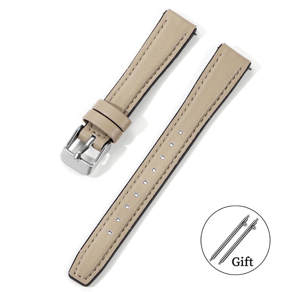 Ultra-dünnes Leder-Uhrenarmband 10mm 12mm 14mm 16mm Weiches Silikon-Uhrenband Schnellverschluss Herren Damen Armband Universelles Handgelenkband
