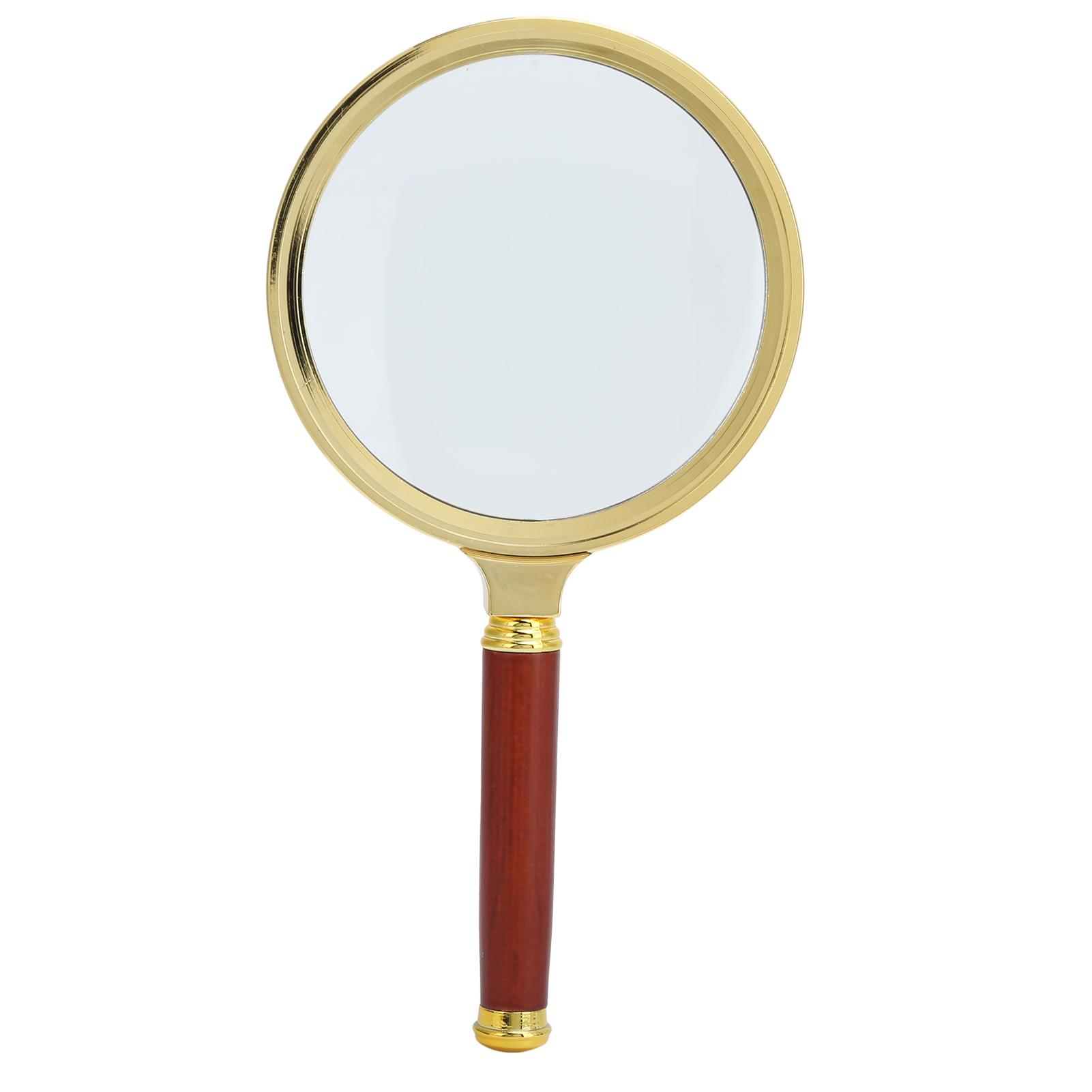 

5X Magnifying Glass 90mm Handheld Magnifier Wood Handle Magnifier for Reading