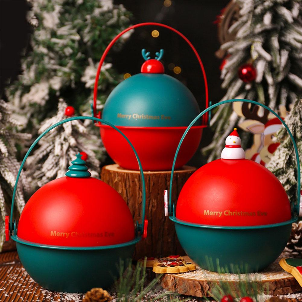 Weihnachts-Süßigkeitenbehälter mit Griff, Goody Buckets, Mehrzweck-Geschenkbox für Festivals, Weihnachten, Winterferien, Partyzubehör