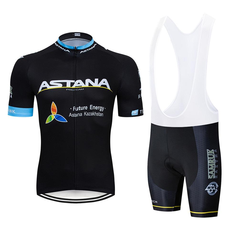 Tuta Estiva da Ciclismo Astana Set Manica Corta Astana Traspirante Sudore Attrezzatura per Tuta da Ciclismo