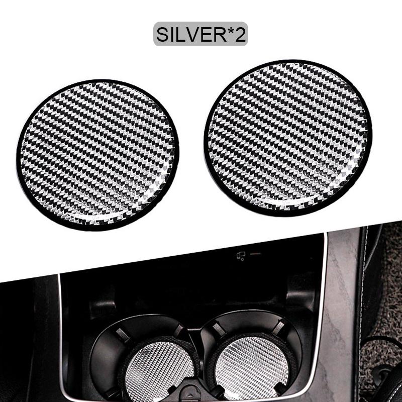 Non-slip Car Water Cup Pad Carbon Fiber Style Rubber Mat For Car Drink Coffe Bottle Holder Coaster