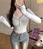 Sweet & Spicy Lace Patchwork Long Sleeve T-shirt - Women's Autumn/Winter Korean Style Sexy Base Layer Top