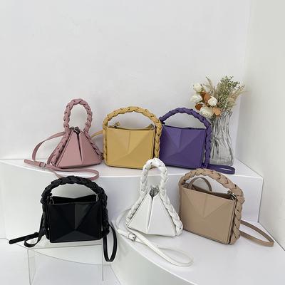Exclusive Square Shoulder Bag for Women Monochromatic Triangular PU Versatile Design New Style Fashion High Quality