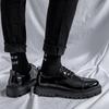 Fashion British Leather Shoes Men Office Casual High Platform Patent Leather Shoes Male Harajuku Korean Streetwear Vintage Wedding Shoes