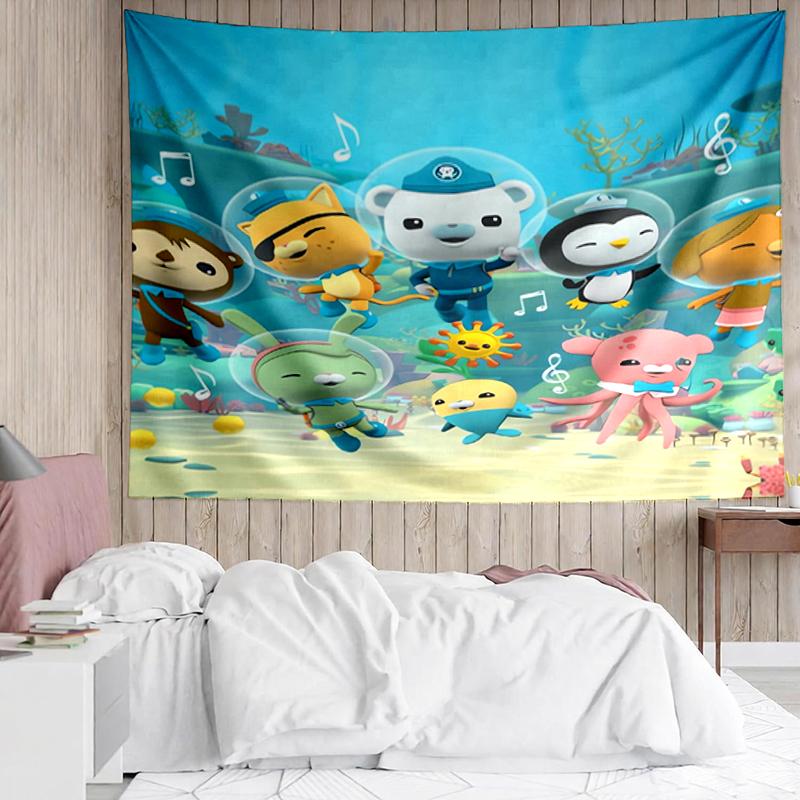 The-Octonauts Print Tapestry, Backdrop, Easy Setup, Ideal for Bedroom, Office & Living Room, with Aesthetic Wall Hanging Decor.