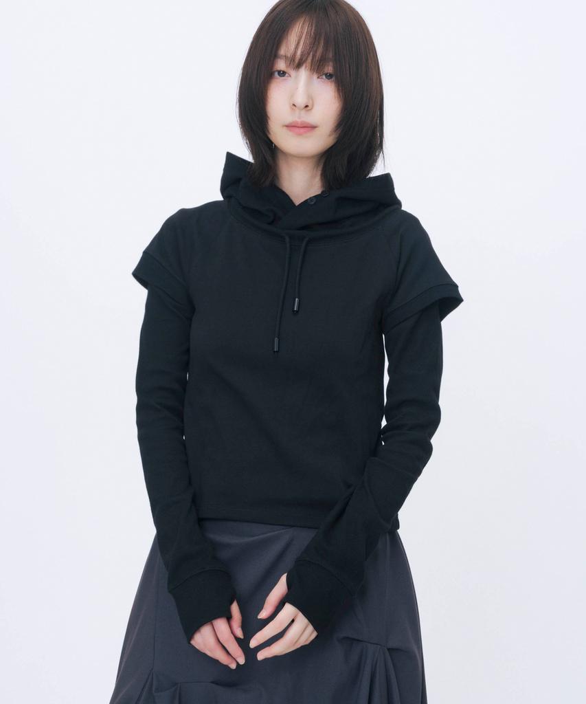 MISEKI SEOUL Raglan Layered Hoodie Set Black