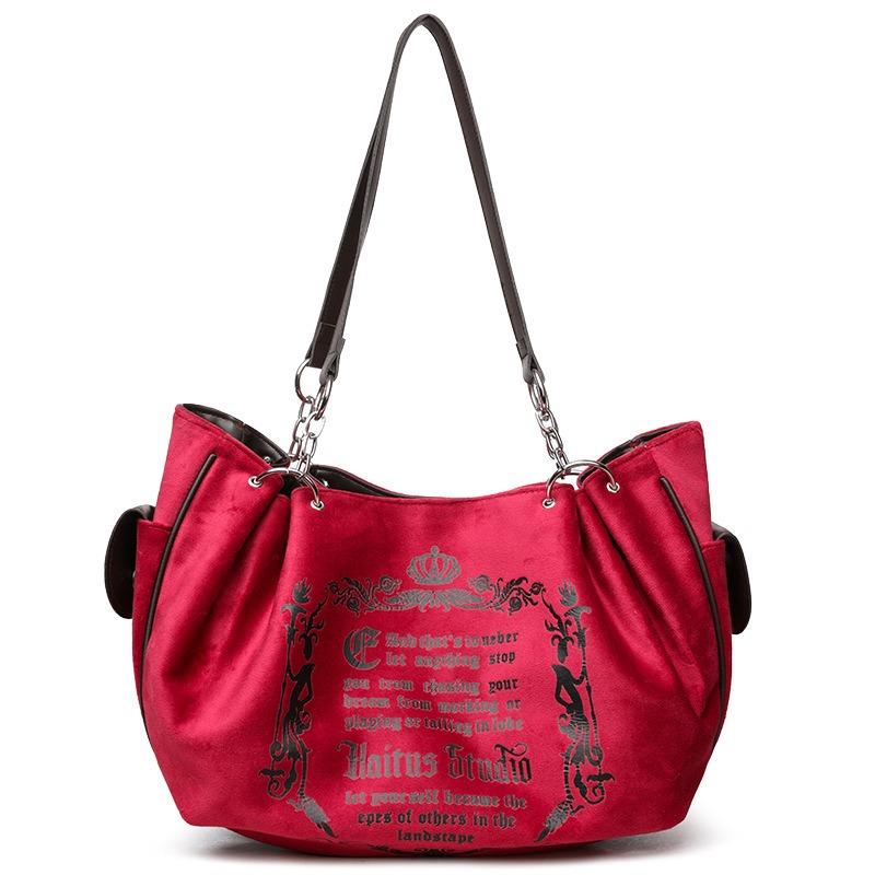 Large Capacity Vintage Artistic Chain Strap Tote Bag Women Fashion Soft Crossbody Pumpkin Bag