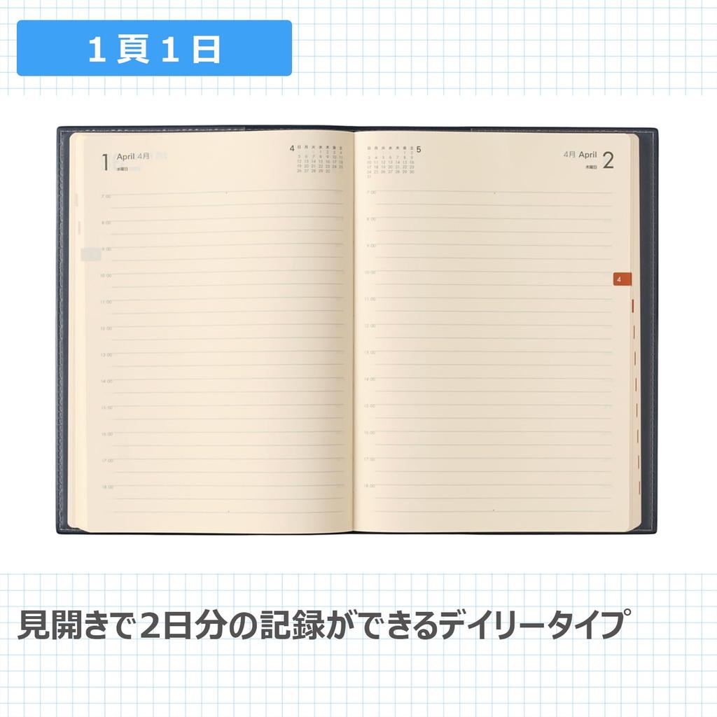 NOLTY 2026 Daily Memory 7121 January Planner, A5, 2, Navy, (Starts 2026)