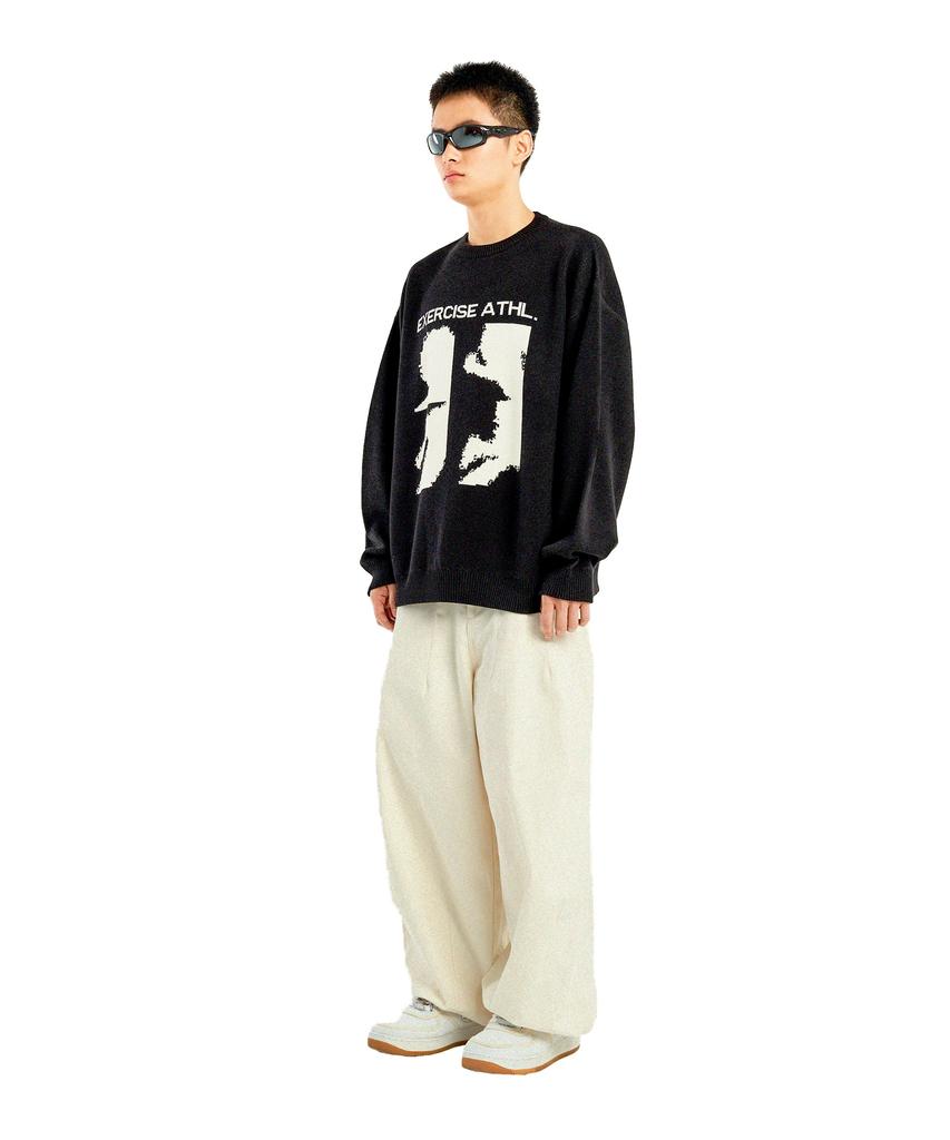 EXERCISE Runner Puzzle Piece Jacquard Knit_Black