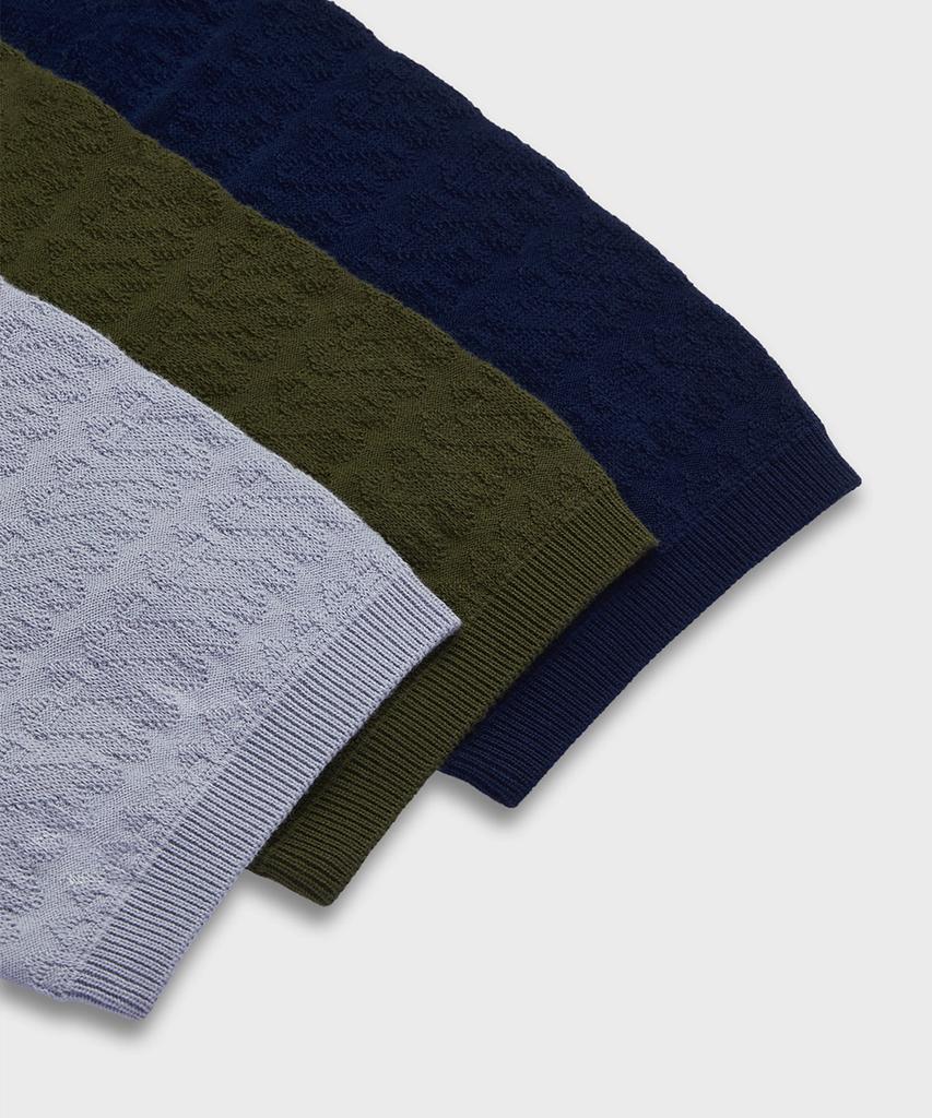 Yaichi Jacquard Knit Polo - Chive