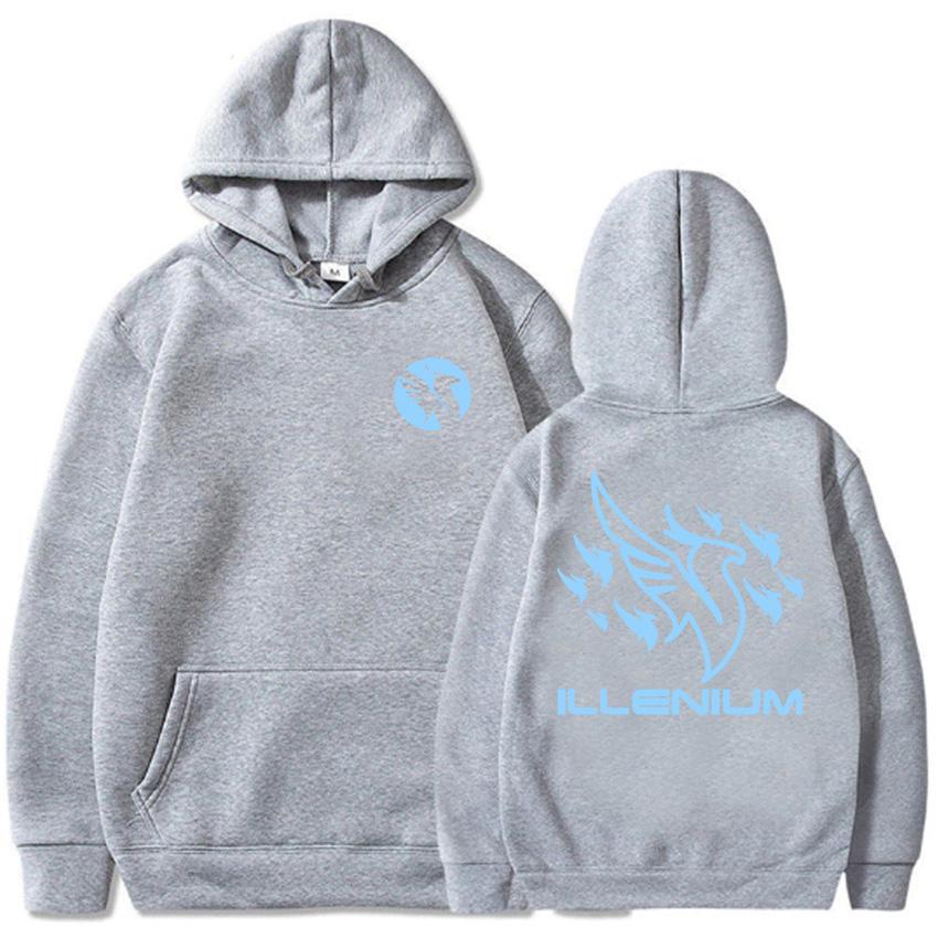 ILLENIUM Print Hoodies Long Sleeve Fashion Winter/Autumn Sweatshirts Fleece Warm Men Women Pullovers Streetwear Graphic Clothing