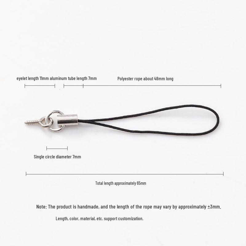 Kolorowy Pasek do Telefonu Komórkowego z Zawieszką z Oczkiem i Sznurkową Lalką - DIY Ręcznie Robiona Biżuteria Akcesoria