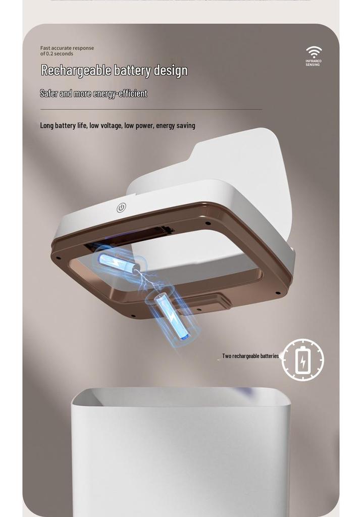 Smart Touchless Induction Trash Can with Automatic Lid & Bagging for Bathroom
