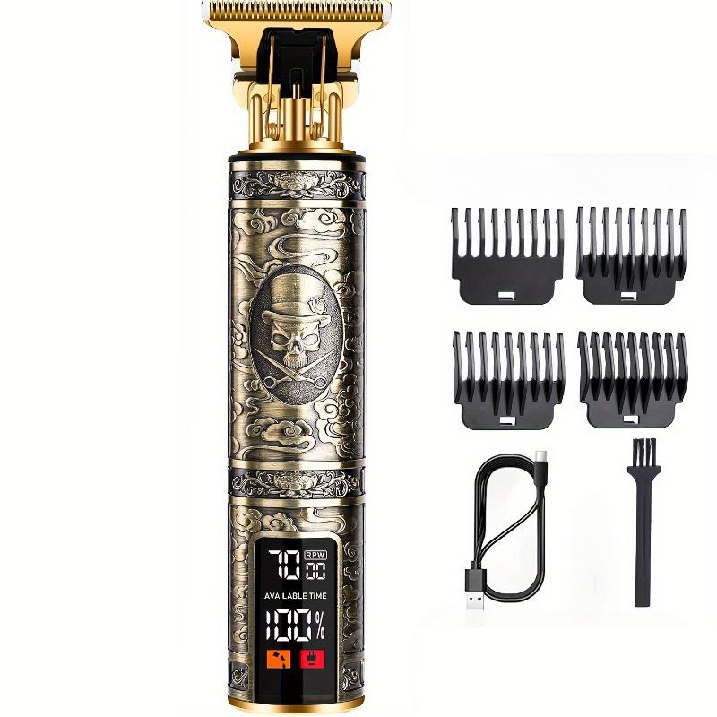 Men's Professional Barber, Men's Beard Trimmer, Hair Trimmer, Cordless Rechargeable with LCD Display, Close To Zero Gap Trimming Kit