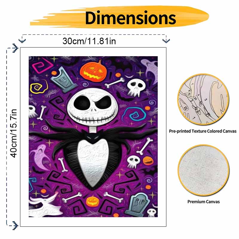 Disney Jack Skellington Oil Paint by Numbers Painting Kit Handmade Diy Home Decoration Gift