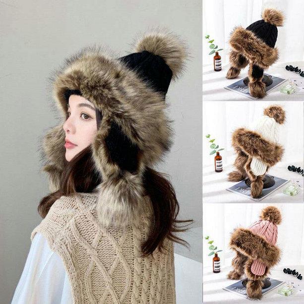 Beanie Ladies Luxury With Faux Fur Trim 