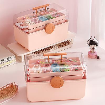 Aufbewahrungsbox für Haarschmuck für Kinder, Babykopf, Seil, Haarnadel, Gummiband, Kopfschmuck, Organizer, süße Schmuckschatulle für Mädchen
