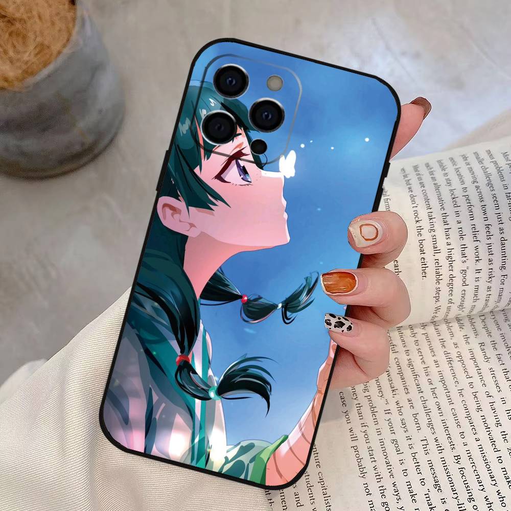The Apothecary Diaries Maomao Phone Case For iPhone 17,16,15,14,13,12,11 Plus,Pro Max,XS,Soft Silicone Black Cover