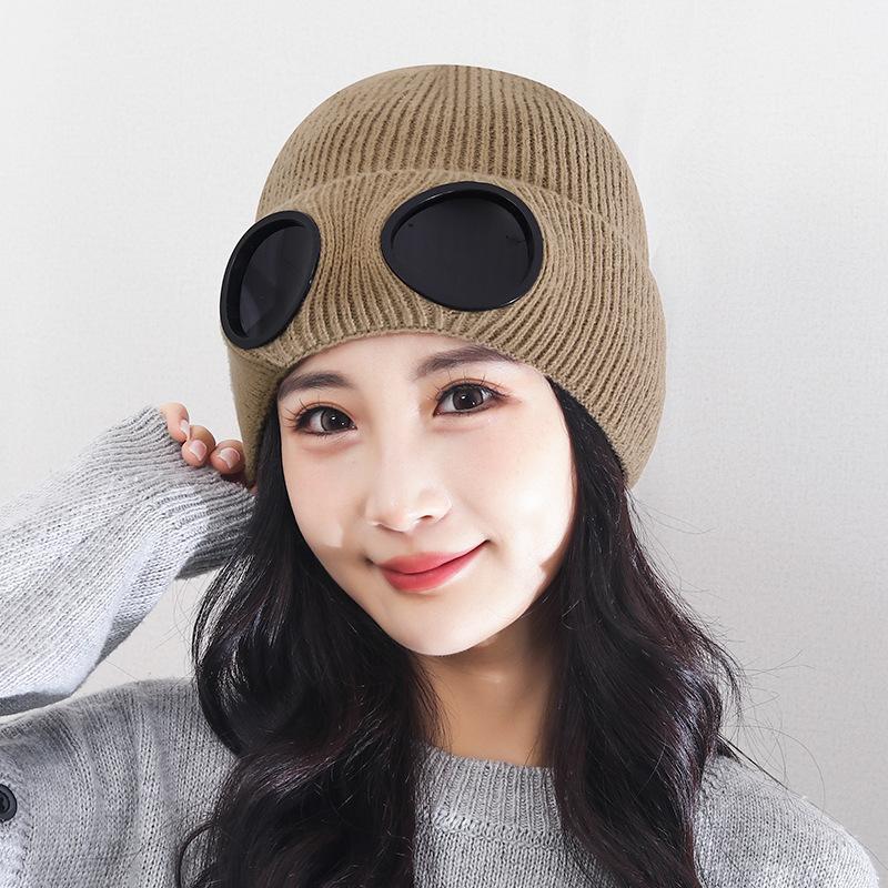 

NORTHWOOD Winter Outdoor Warm Velvet Knitted Hat for Men Women Pilots Windproof Glasses Ski Covers Woolen Hats 20X22 CM дубильная кора