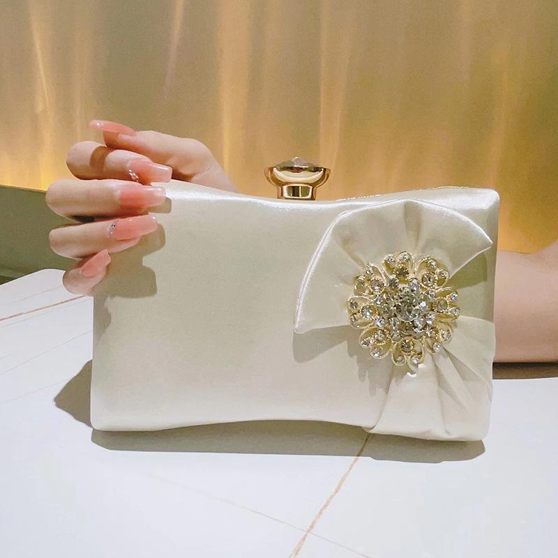 

Elegant Rhinestone Decor Evening Bag, Classic Formal Dinner Handbag, Women s Stylish Clutch Purse For Party Wedding & Prom