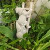 Resin Garden Gnome Figurine Decorative Stair-Climbing Dwarf Ornament Outdoor Patio Balcony Yard Decoration