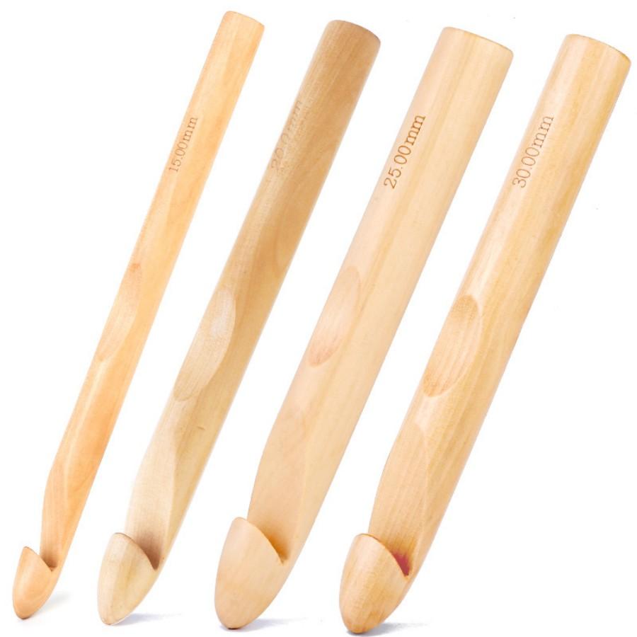 

15/20/25/30mm Wooden Crochet Hooks Knitting Needles Sewing Tool DIY Scarf Knitting Accessories Household Home Knitting Weave
