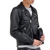 Daytona Motorcycle Leather Jacket Genuine Leather (Water Repellent) Spring/Autumn/Winter Double Riders DL-003 Black XL Size (Men's) 17815