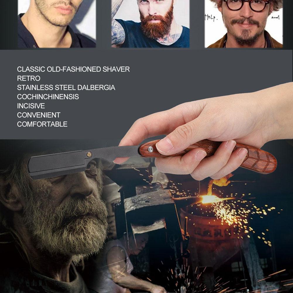 Classic Manual Beard Shaver Holder OldFashioned Folding Beard Shaving Face Grooming Tool(Blade Holder )