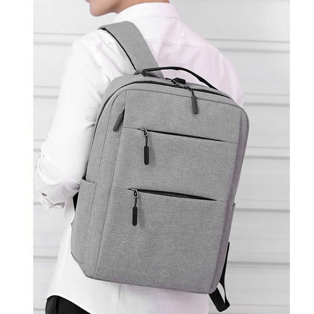 Mochila para Viagem para Homens e Mulheres Cinza Casual Grande Capacidade Mochila de Negócios com Porta de Carregamento USB Cinza Tamanho Único