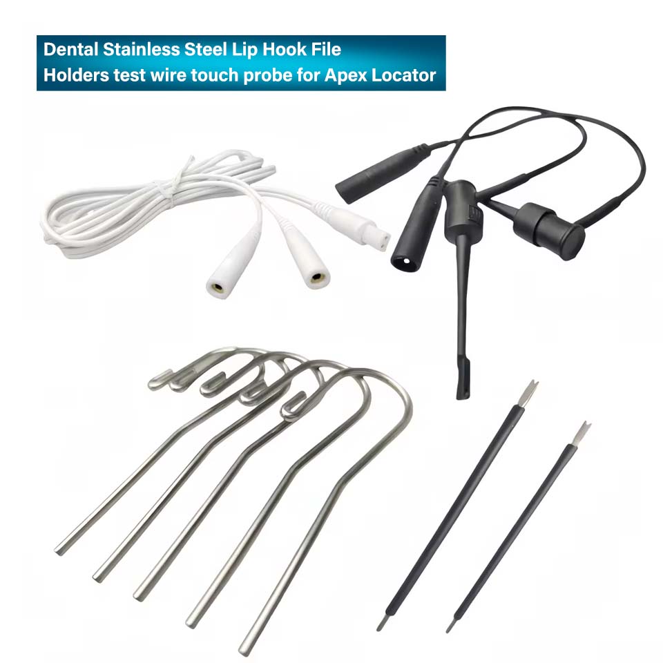 Endodontic Measuring Wire Set Endo Test Files, Lipe Hooks Clips for Apex Locator, Root Canal Accessories, Dental Endo Instrument