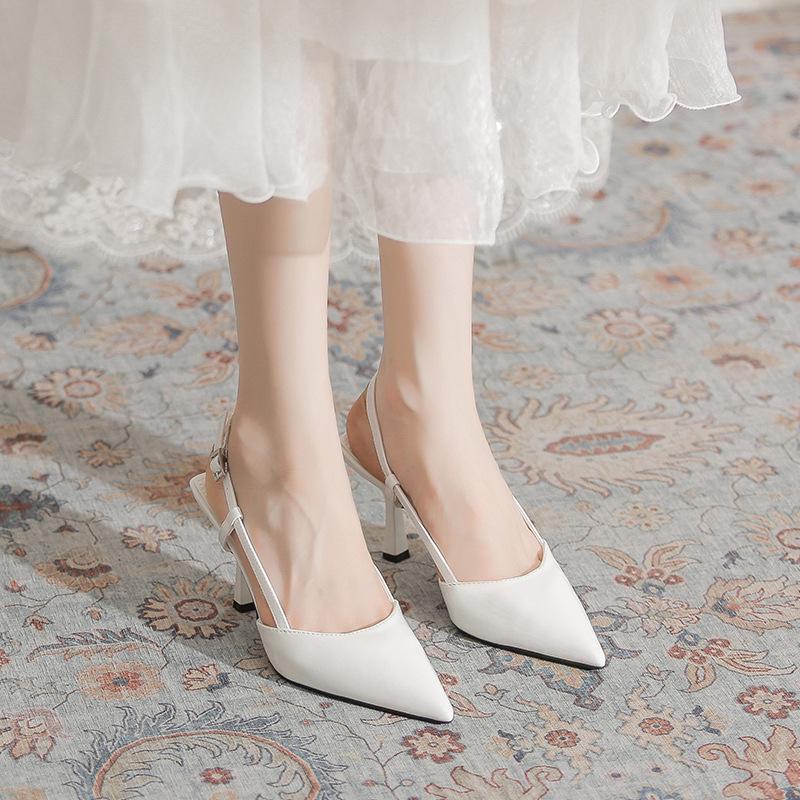 8369-5 Women's Closed Toe Stiletto High Heels - Summer 2023 Patent Leather Pointed Sandals