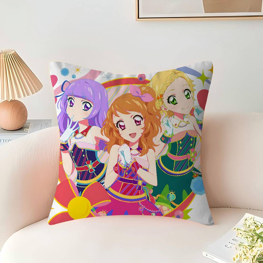 Aikatsu! Cushion Cover Car Throw Pillow Case For Sofa Car Christmas Gift 40x40cm 45x45cm