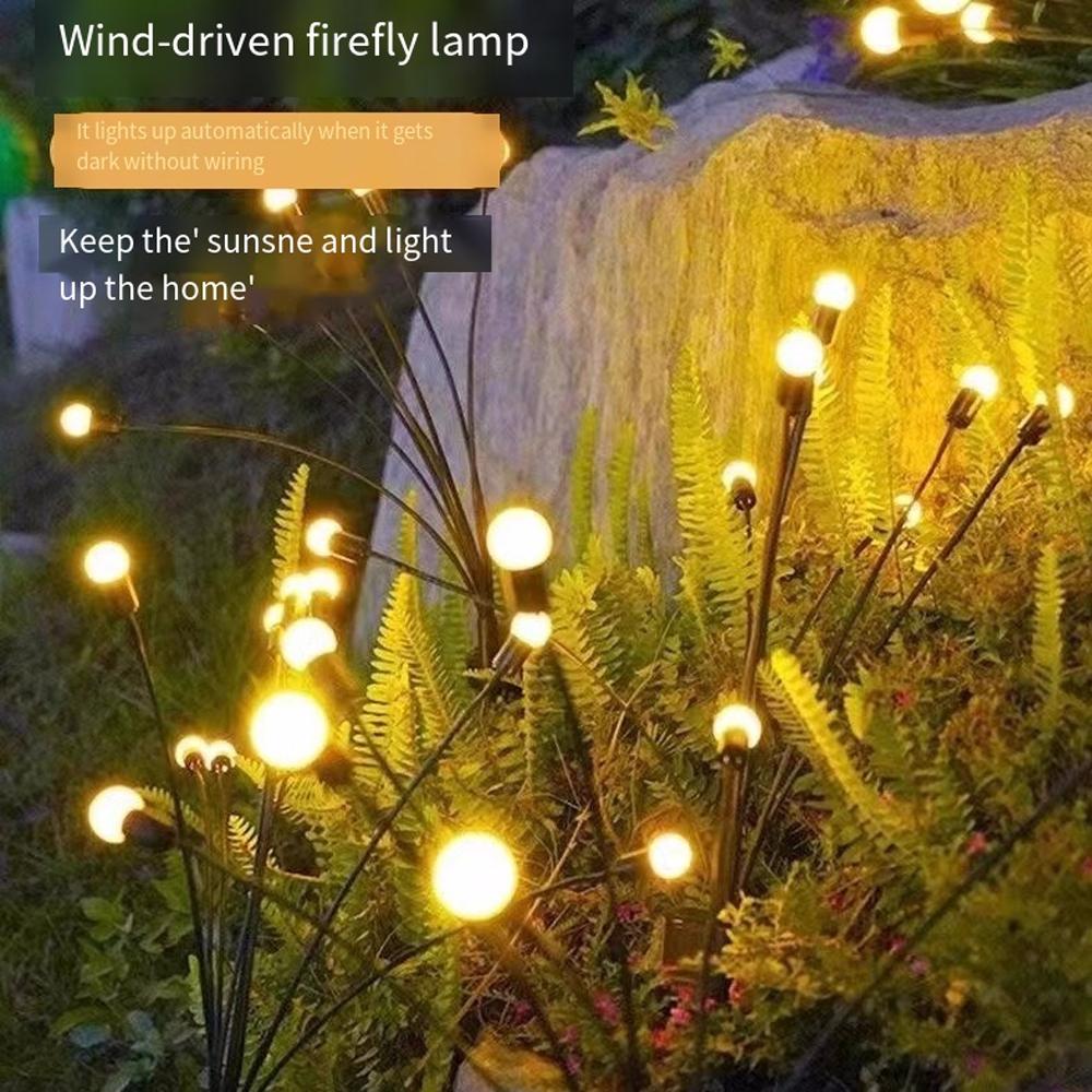 6/8/10 Pcs Solar Powered LED Firefly Garden Lawn Lights Waterproof Outdoor Decoration for Patio Festival Party Ground Plug Lamp