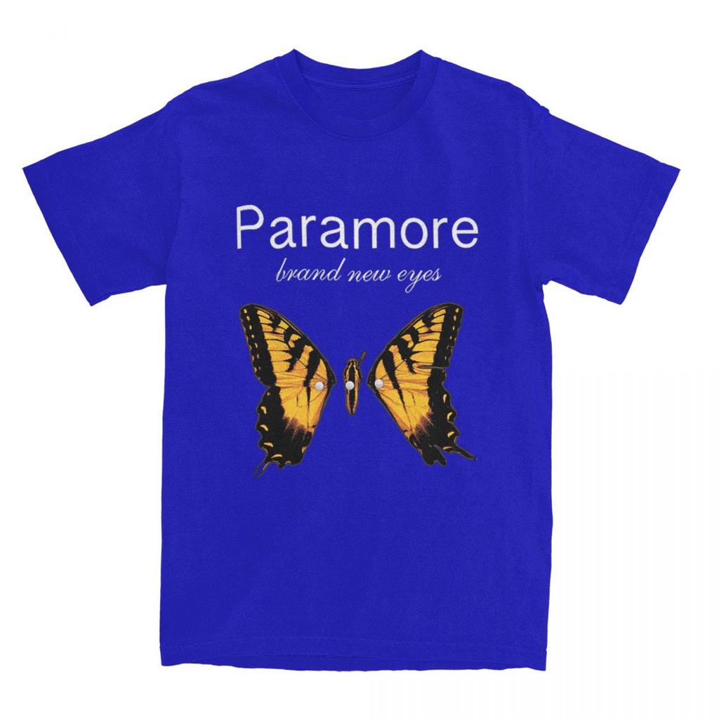 Men Women's Paramore Butterfly Logo Shirt Outfits Vintage Cotton T Shirts Tee Clothing Printed