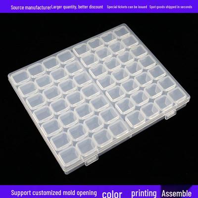 Elmas Boyama ve Tırnak Sanatı Aksesuarları İçin 56 Bölmeli Şeffaf Plastik Saklama Kutusu