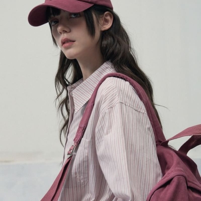 

Leathery Small Logo Washed Cotton Ball Cap [3COLOR] CHARCOAL