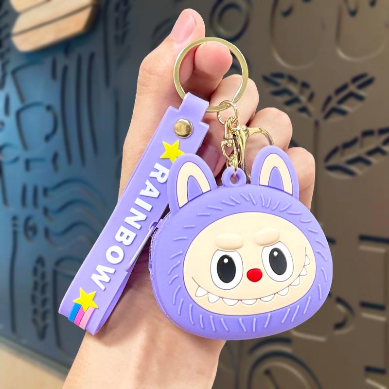 Cartoon Cute Labubu Coin Purse & Keychain Card Holder – Children's Gift & Earphone Bag