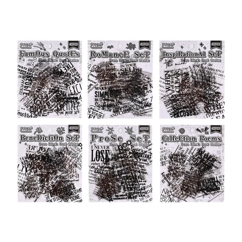 Black Poet Retro Instagram-Style PET Stickers: Waterproof Journaling & Collage Decor