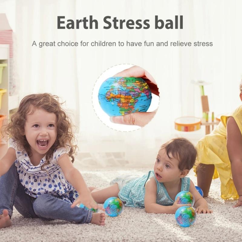 9/12Pcs Pu Earth Sponge Ball Toy Hand Wrist Exercise Squeezing Foam Ball Educational Gift Planets Sponge Globe Decompression Toy