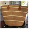 Fashion striped straw bag summer new large-capacity retro literary and artistic fan woven shoulder handbag