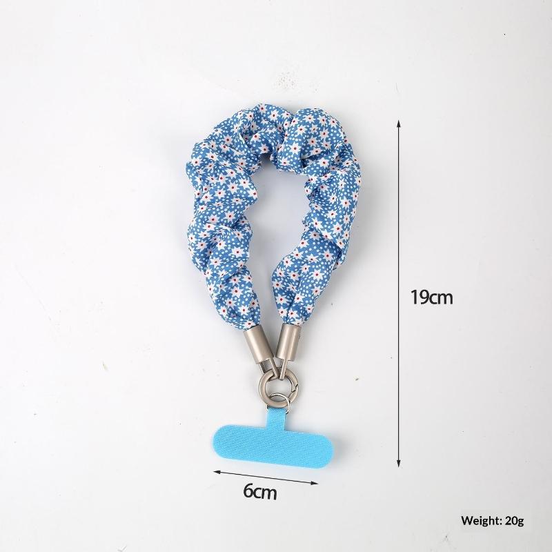 Korean Floral Plaid Phone Wrist Strap Women Detachable Phone Chain Universal Anti Lost Lanyard Cute Daily Phone Wristband