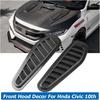 LVTFCO Fit for Honda Civic 10th Gen 2016-2019 Front Hood Air Flow Vent Bonnet Scoop Cover Trim Sticker Decor Car Accessories (Color : Bright Black)