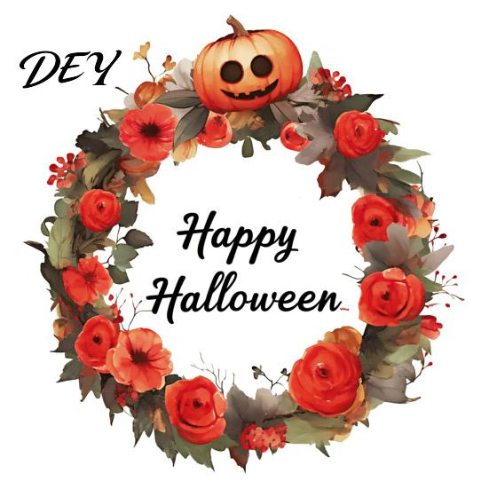 Kreative Herbst-Geschenkideen Halloween-Kranz Wandaufkleber, Glückliche Girlande Aufkleber, Retro-Kürbis Wetterfeste Glasornamente & Rose Wasserdicht
