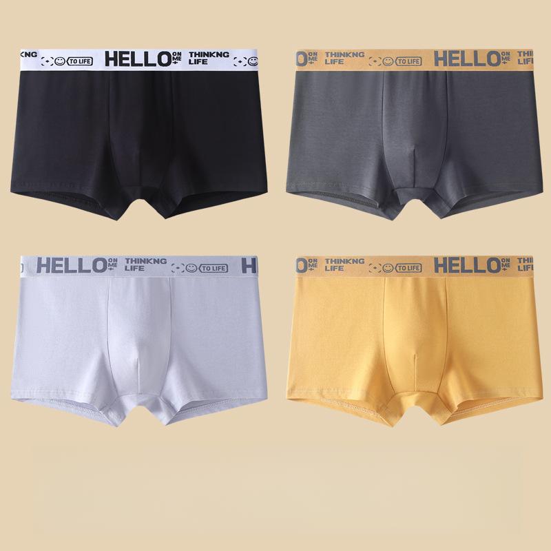 4pcs Men's Underwear Men's Boxer Shorts Oversized Breathable Underwear Youth Trend Four Cornered Underwear and Bottom Pants
