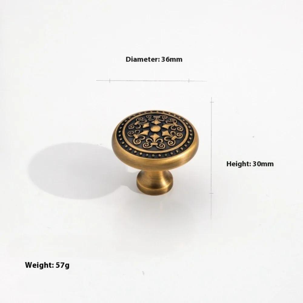 1Pcs New Single Hole Antique Drawer Knob Vintage Multi-size Cabinet Handle Round Luxury Door Handle Pulls Furniture Accessory