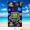 Quick Dry Beach Towel Geometry Dash Pattern, Lightweight Absorbent Towel for Pool Beach Vacation Use