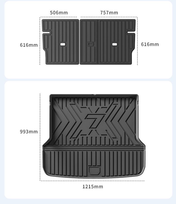 Zeekr 7X 2024-2026 Custom TPE Car Floor Mats & Eco-Friendly Trunk Mat