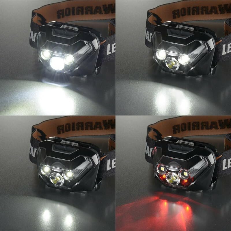 OHM Electric LED Lead 550 White Red White Disaster Outdoor Headlight, Warrior, Lumens, Dimmable, LED, Steady, Flashing, IPX4, Splash-Resistant,